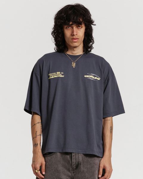 Cold Culture Dynamic T Shirt Dark Blue | 65137-QTIN