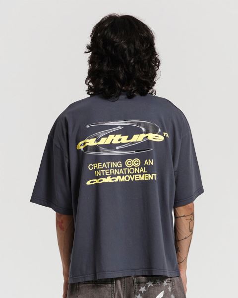 Cold Culture Dynamic T Shirt Dark Blue | 65137-QTIN