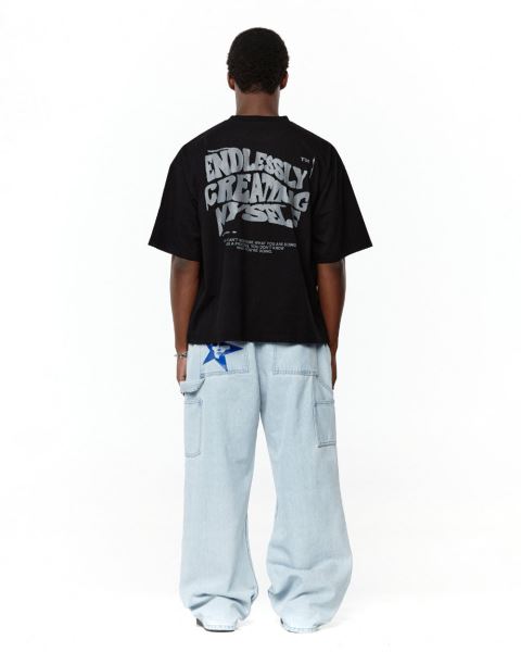 Cold Culture Endlessly T Shirt Black | 81456-IRHD