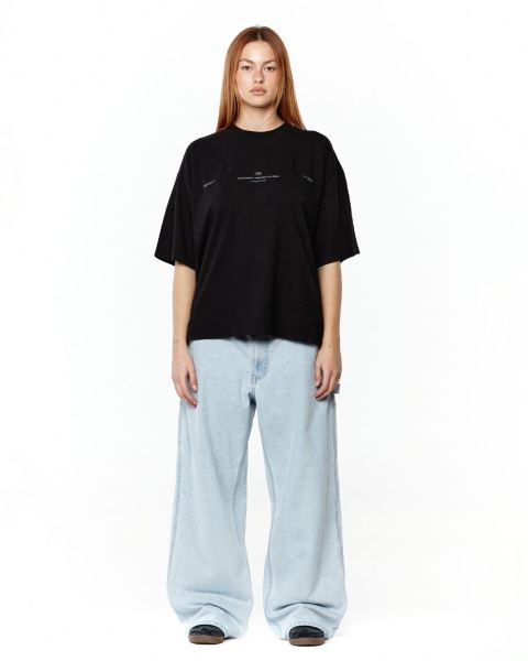 Cold Culture Endlessly T Shirt Black | 81456-IRHD