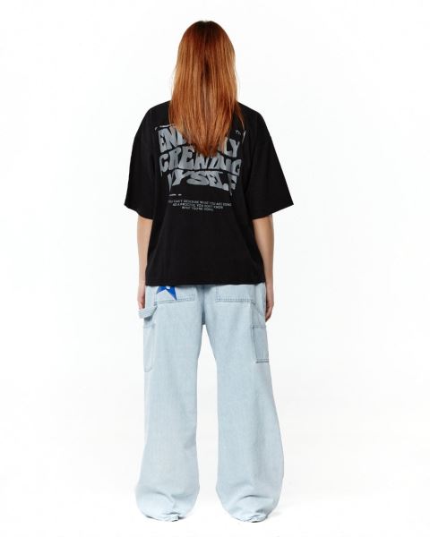 Cold Culture Endlessly T Shirt Black | 81456-IRHD