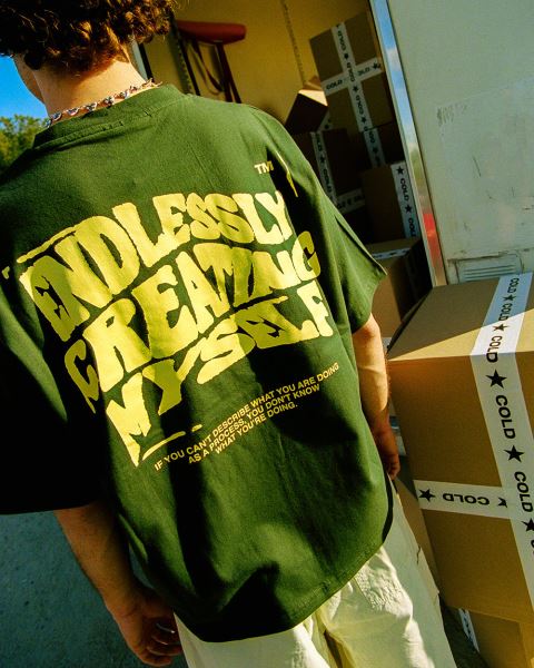 Cold Culture Endlessly T Shirt Green | 70916-GMXA