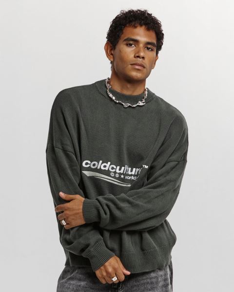 Cold Culture Enterprise Knitwear Dark Green | 46730-XMZW