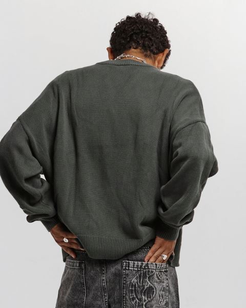 Cold Culture Enterprise Knitwear Dark Green | 46730-XMZW