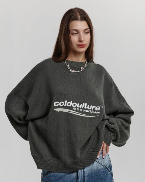 Cold Culture Enterprise Knitwear Dark Green | 46730-XMZW