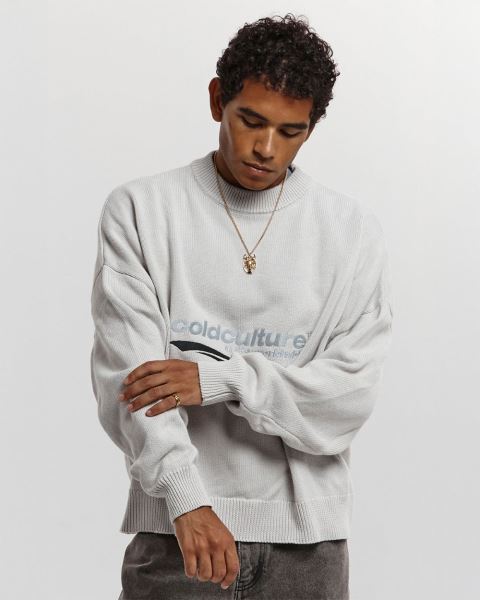 Cold Culture Enterprise Knitwear Light Grey | 05763-NUPA