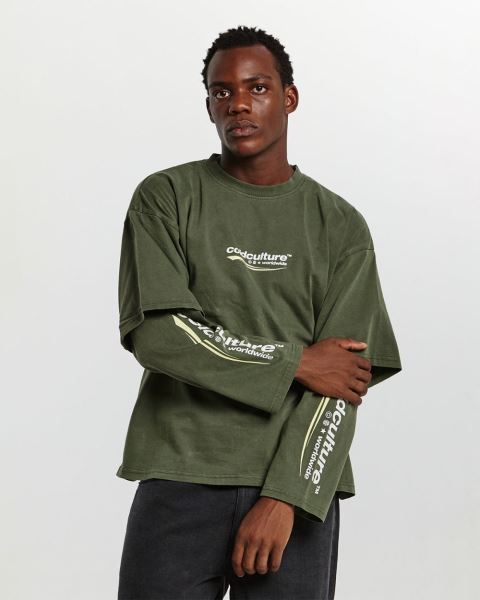 Cold Culture Enterprise Long Sleeve Dark Green | 74952-DCMV