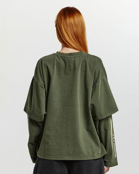 Cold Culture Enterprise Long Sleeve Dark Green | 74952-DCMV