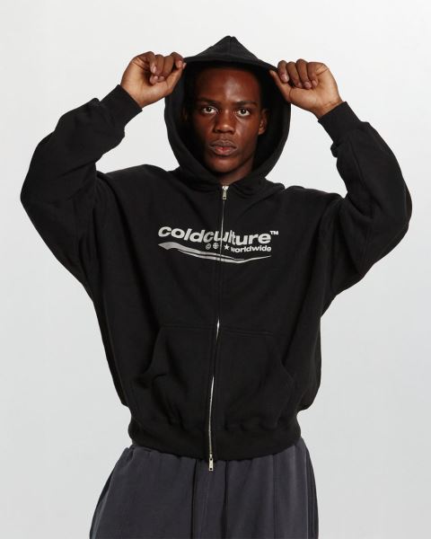 Cold Culture Enterprise Zip Hoodie Black | 37261-EPGD