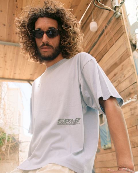 Cold Culture Faces T Shirt Yellow | 75246-LHPT