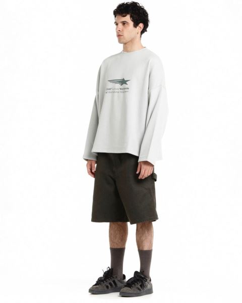 Cold Culture Falling Star Crewneck Sweatshirts Light Grey | 42758-VXOP