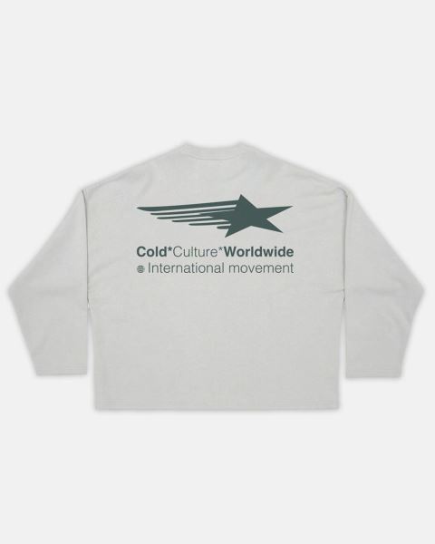Cold Culture Falling Star Crewneck Sweatshirts Light Grey | 42758-VXOP