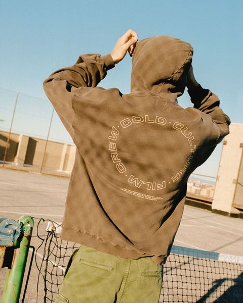 Cold Culture Film Crew Hoodie Dark Chocolate | 76945-JRGX