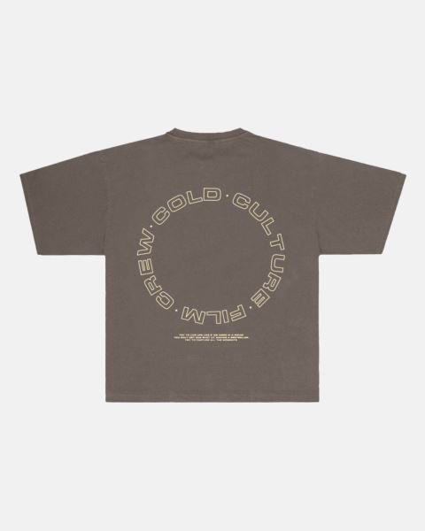 Cold Culture Film Crew T Shirt Dark Chocolate | 43602-EBQR