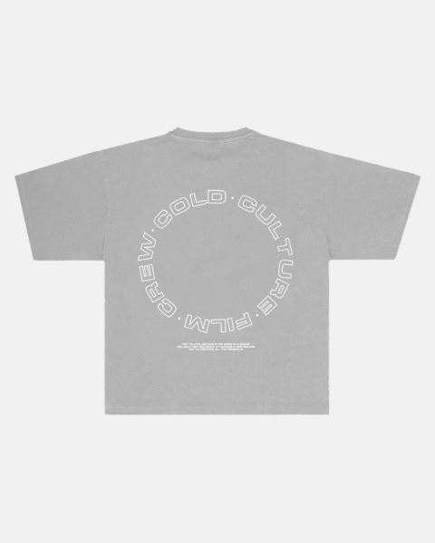 Cold Culture Film Crew T Shirt Silver | 90647-IOBU