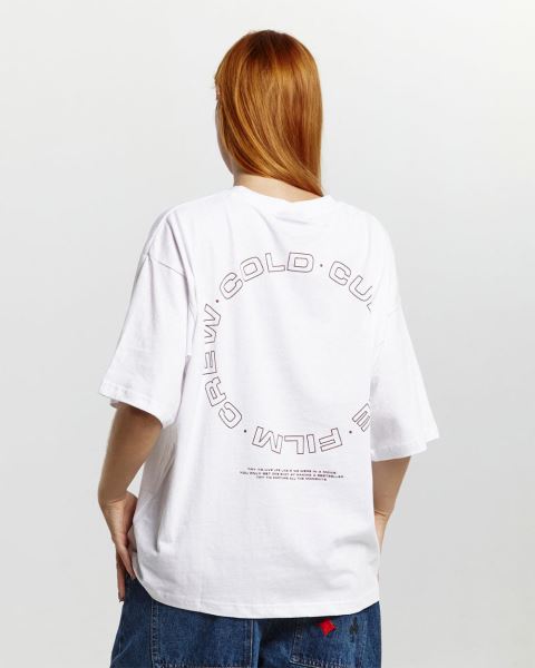 Cold Culture Film Crew T Shirt White | 67421-ARDI