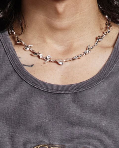 Cold Culture Fins Necklace Jewelry Silver White | 89340-OEAG