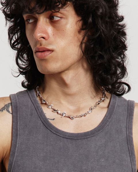 Cold Culture Fins Necklace Jewelry Silver White | 89340-OEAG