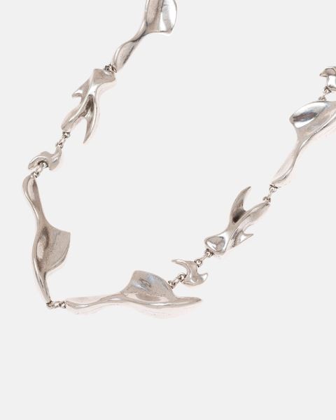 Cold Culture Fins Necklace Wide Jewelry Silver Orange | 13984-TASH