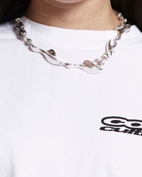 Cold Culture Fins Necklace Wide Jewelry Silver Orange | 13984-TASH