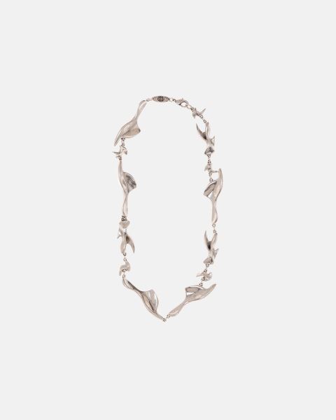 Cold Culture Fins Necklace Wide Jewelry Silver Orange | 13984-TASH