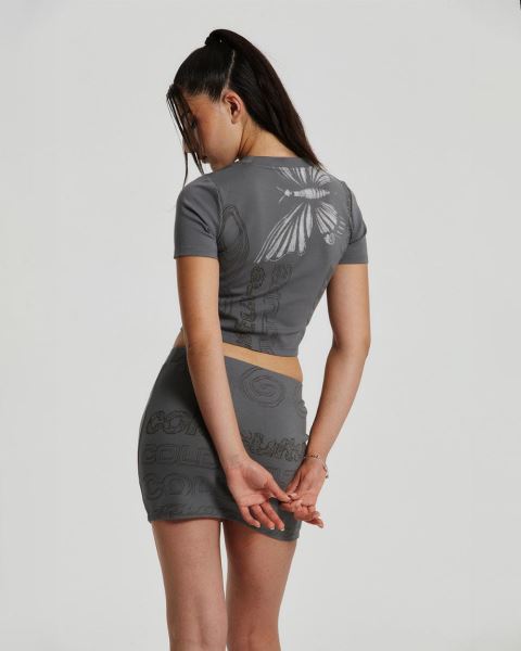 Cold Culture Flying T Shirt Grey | 89036-IHVC