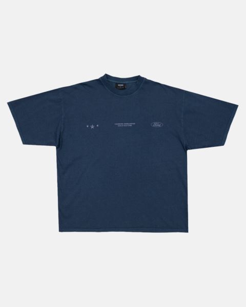 Cold Culture Ford Stars T Shirt Blue | 63502-PJIF