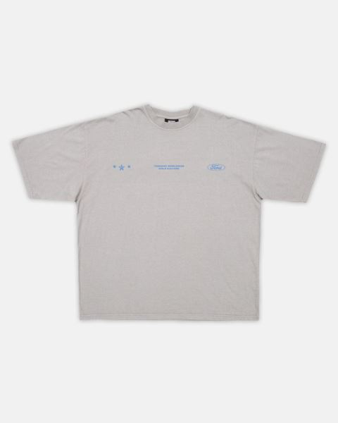 Cold Culture Ford Stars T Shirt Light Grey | 96710-ROFM