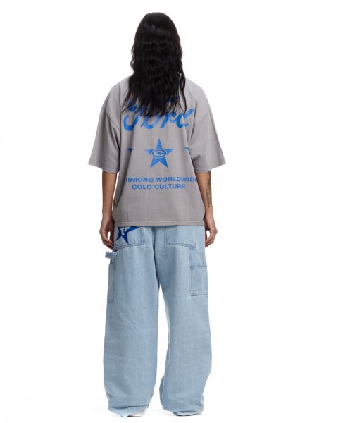 Cold Culture Ford Stars T Shirt Light Grey | 96710-ROFM