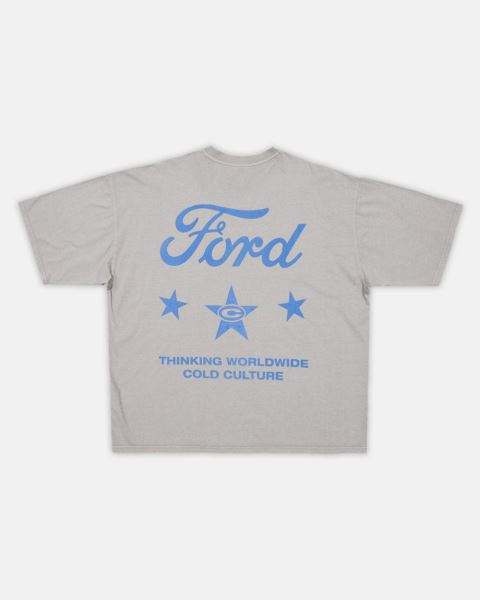 Cold Culture Ford Stars T Shirt Light Grey | 96710-ROFM