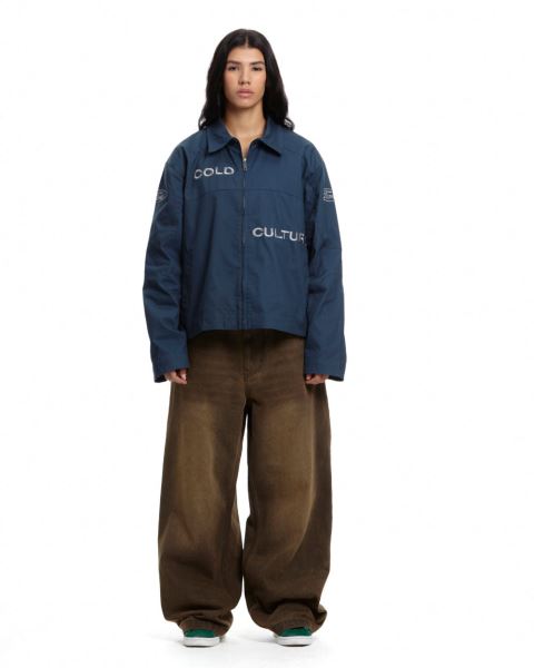 Cold Culture Ford Trench Jacket Blue | 20735-DUQG