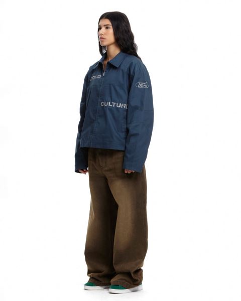 Cold Culture Ford Trench Jacket Blue | 20735-DUQG
