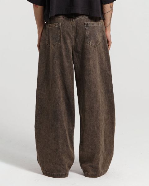 Cold Culture Frayed Waistband Jeans Dust Grey Denim Pants Grey Blue | 89457-RZGE