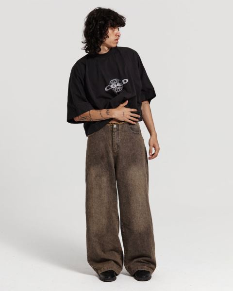 Cold Culture Frayed Waistband Jeans Dust Grey Denim Pants Grey Blue | 89457-RZGE