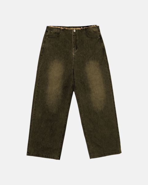 Cold Culture Frayed Waistband Jeans Dust Grey Denim Pants Grey Blue | 89457-RZGE