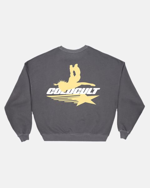 Cold Culture Galactic Glide Crewneck Sweatshirts Grey | 85439-WRMC