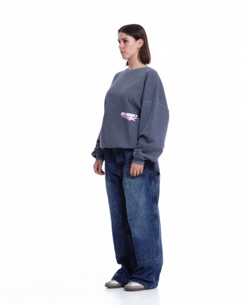Cold Culture Galactic Glide Crewneck Sweatshirts Dark Blue | 49318-KBZS