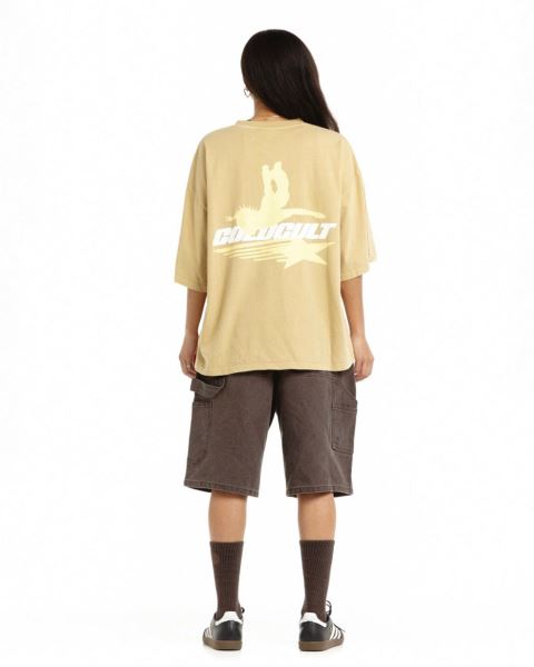 Cold Culture Galactic Glide T Shirt Orange | 52384-OTDV
