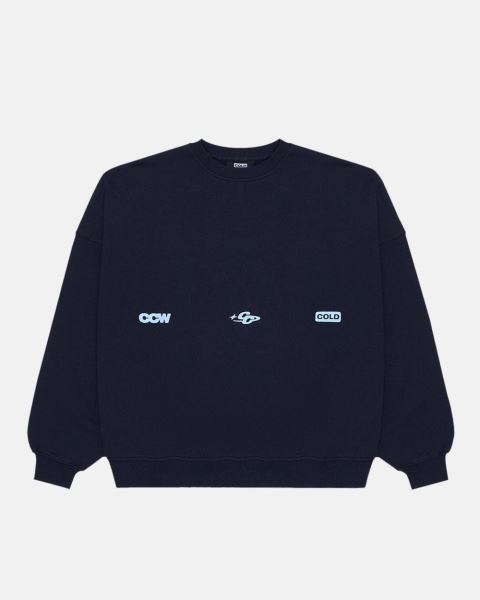 Cold Culture Globe Crewneck Sweatshirts Yellow | 25087-AVDU