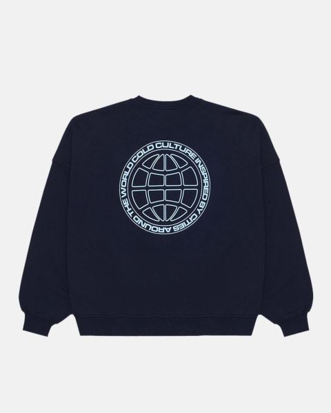Cold Culture Globe Crewneck Sweatshirts Yellow | 25087-AVDU
