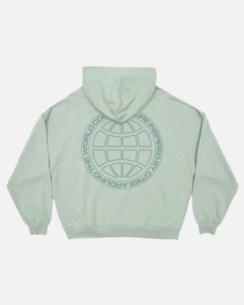 Cold Culture Globe Hoodie Green | 18706-CEBV