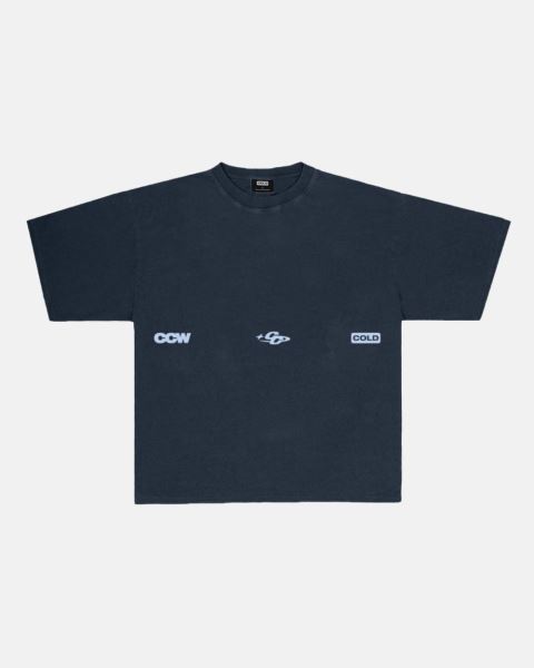 Cold Culture Globe T Shirt Blue Grey | 76850-WIQX