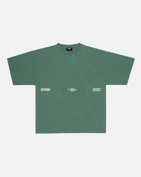 Cold Culture Globe T Shirt Green | 98314-JWQD