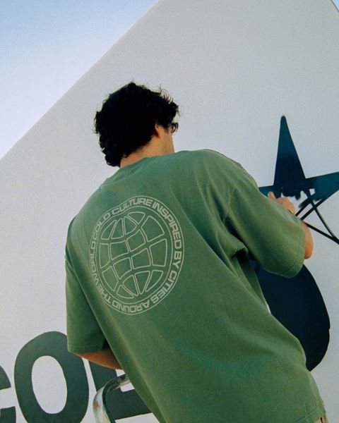 Cold Culture Globe T Shirt Green | 98314-JWQD