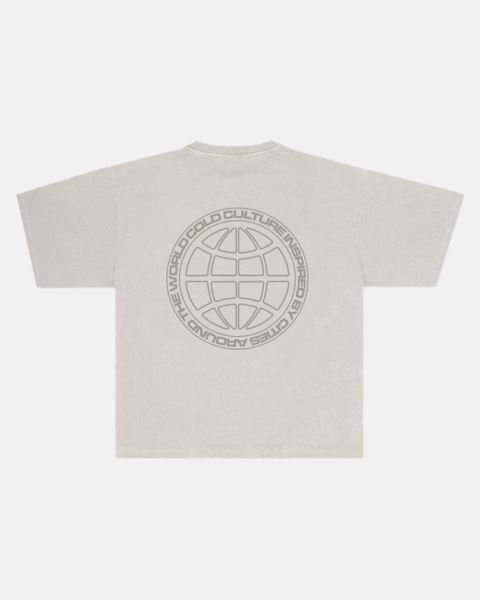 Cold Culture Globe T Shirt Grey | 03452-XHED