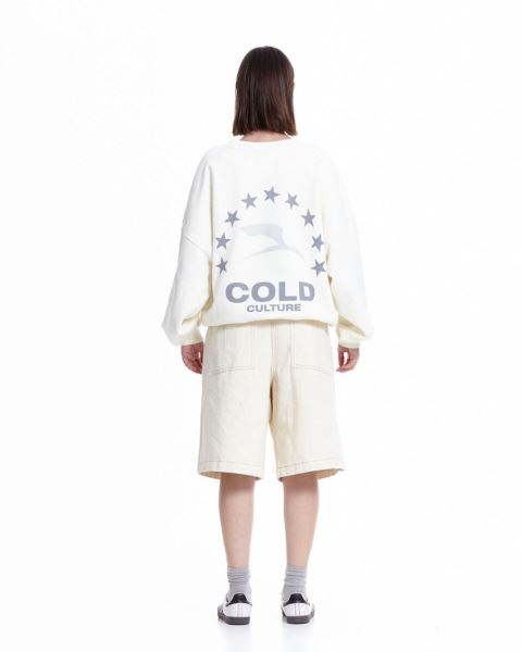 Cold Culture Heights Crewneck Sweatshirts White | 54937-UQIV