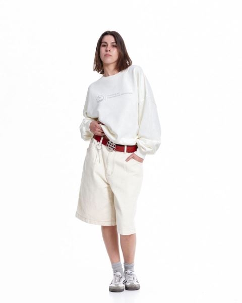 Cold Culture Heights Crewneck Sweatshirts White | 54937-UQIV