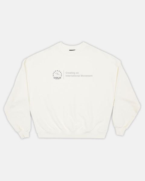 Cold Culture Heights Crewneck Sweatshirts White | 54937-UQIV