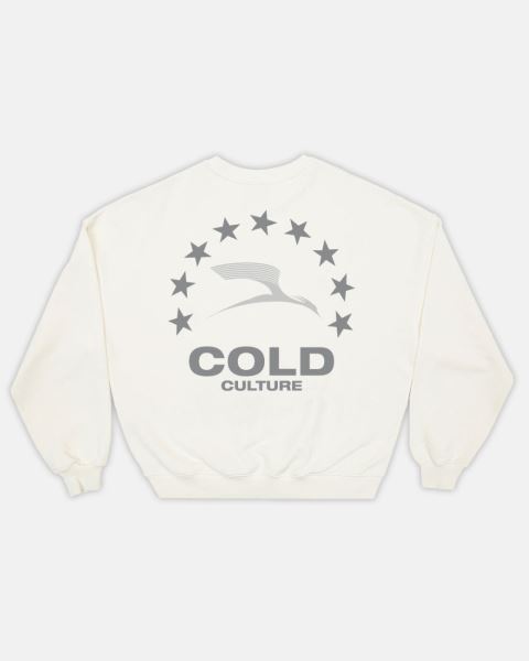 Cold Culture Heights Crewneck Sweatshirts White | 54937-UQIV