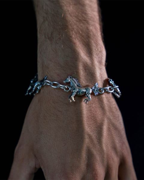 Cold Culture Horse Bracelet Jewelry Silver Yellow | 02845-XAPM